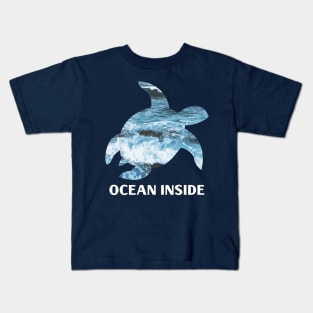 Ocean inside, sea turtle design Kids T-Shirt